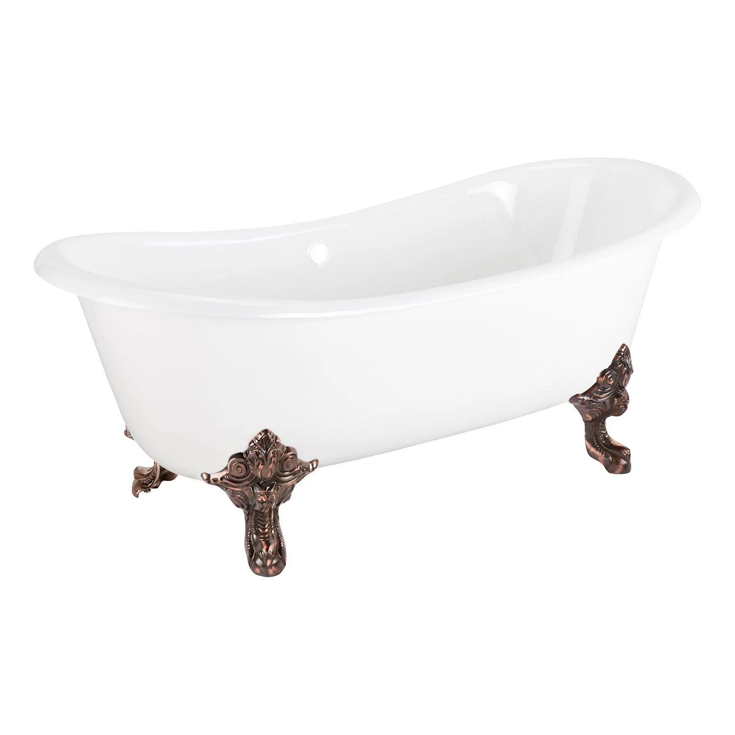 67" Lena Cast Iron Clawfoot Tub - Continuous Rolled Rim - Monarch Feet 9 67" Lena Cast Iron Clawfoot Tub - Continuous Rolled Rim - Monarch Feet - Image 9
