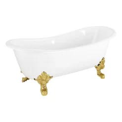 67" Lena Cast Iron Clawfoot Tub - Continuous Rolled Rim - Monarch Feet 20 67" Lena Cast Iron Clawfoot Tub - Continuous Rolled Rim - Monarch Feet -Home-Bathroom 484734 lena tub daisy PB 67 angle MV60