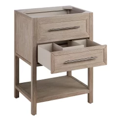 24" Robertson Console Vanity With Rectangular Undermount Sink - Brushed White -Home-Bathroom 484770 robertson vanity brushed white 24 open MV70 2