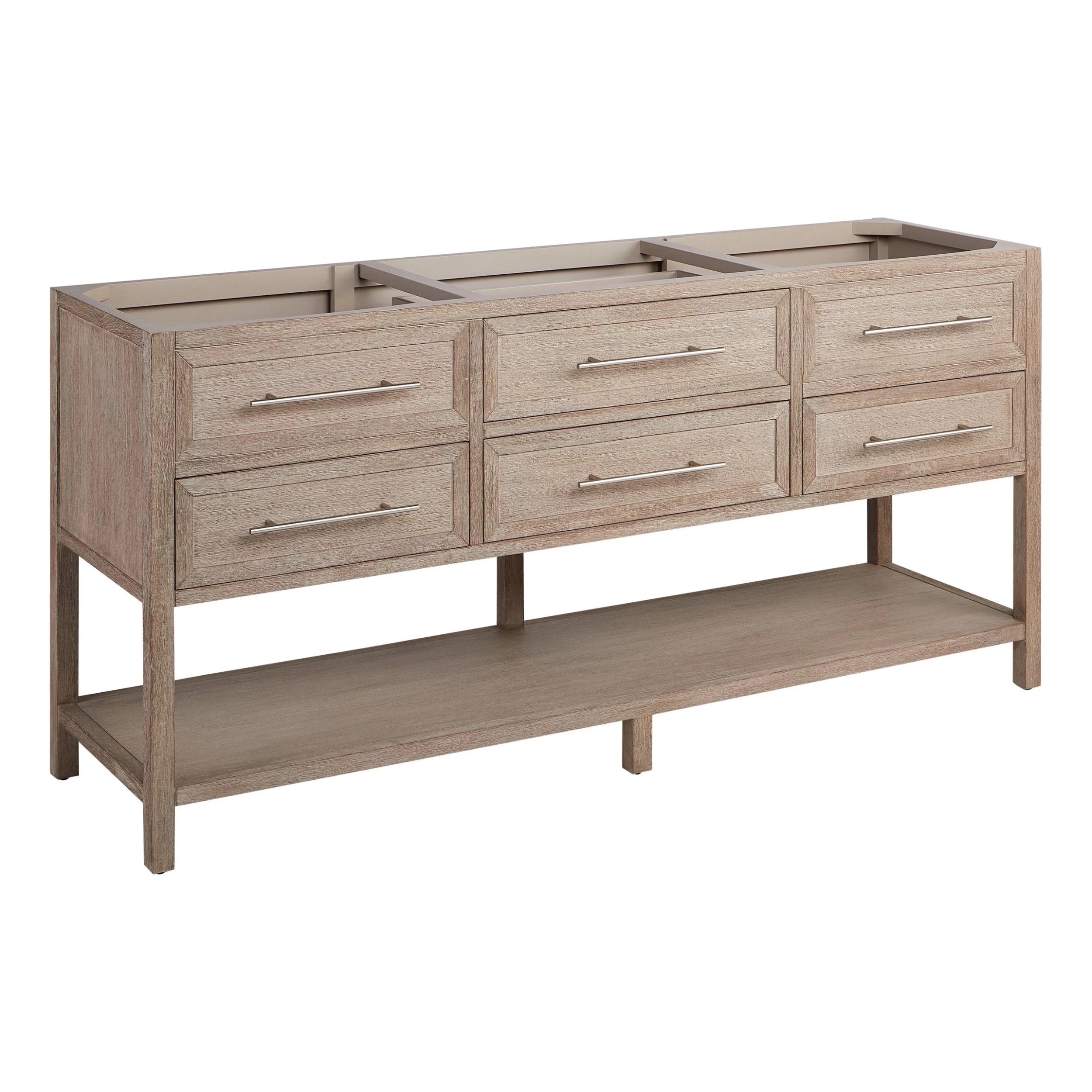 72" Robertson Console Vanity With Rectangular Undermount Sinks - Brushed White 4 72" Robertson Console Vanity With Rectangular Undermount Sinks - Brushed White - Image 4
