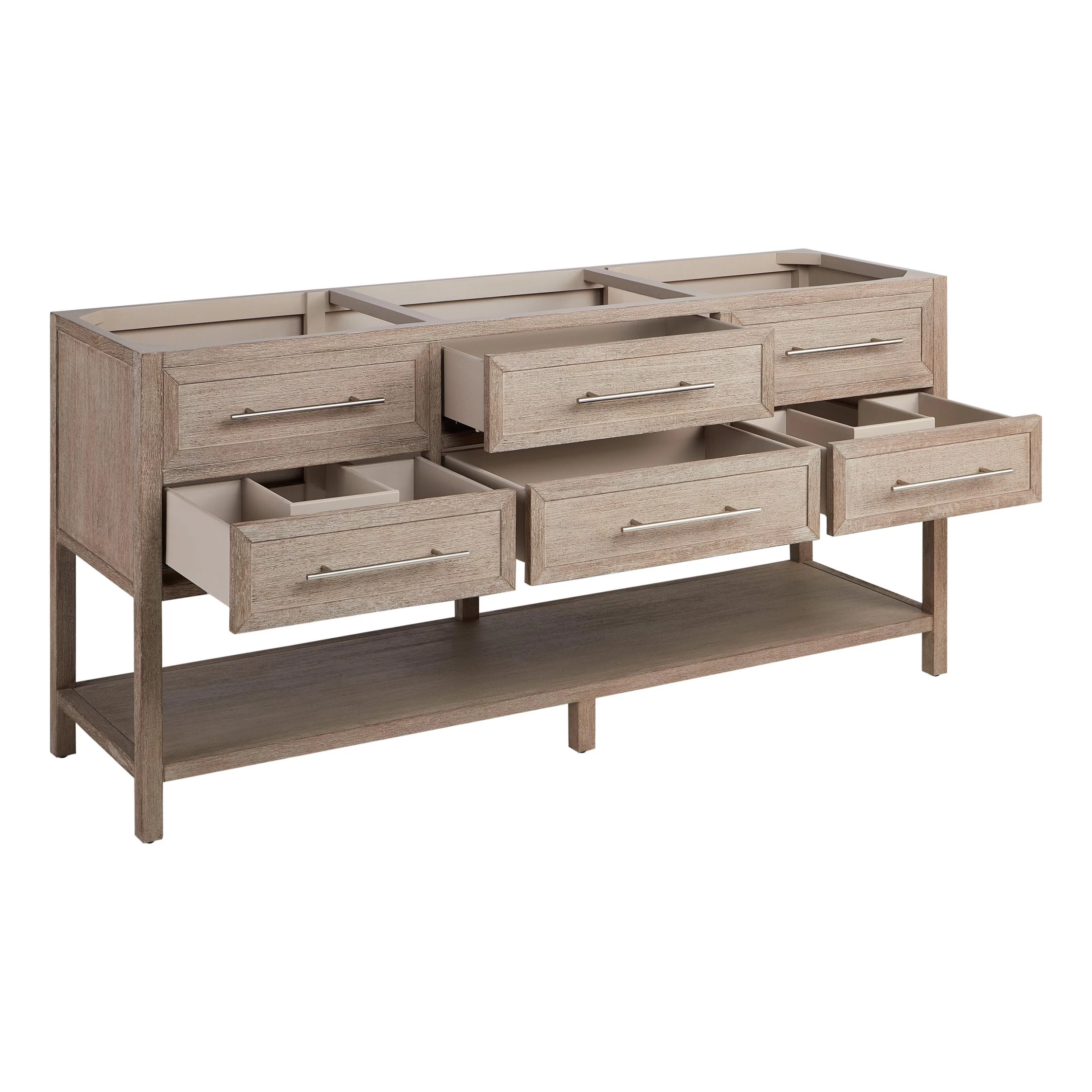 72" Robertson Console Vanity With Rectangular Undermount Sinks - Brushed White 5 72" Robertson Console Vanity With Rectangular Undermount Sinks - Brushed White - Image 5