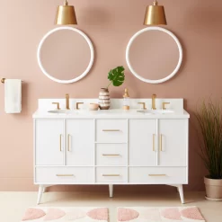 60" Novak Vanity With Undermount Sinks - Bright White