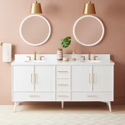 72" Novak Vanity With Undermount Sinks - Bright White