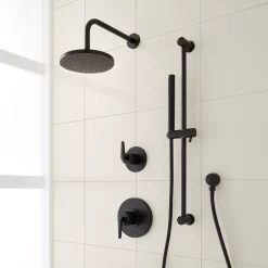 Drea Pressure Balance Shower System With Slide Bar And Hand Shower -Home-Bathroom 485238 drea PB system MB Beauty10 scaled