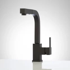 Castor Single-Hole Pull-Out Kitchen Faucet -Home-Bathroom 509385 single hole pull down kitchen faucet matte black front