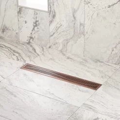28" Rowland Linear Shower Drain - With Drain Flange - Oil Rubbed Bronze