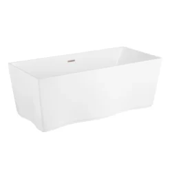 63" Veria Acrylic Freestanding Tub -Home-Bathroom 517517 63 acrylic tub white oil rubbed bronze trim 3q