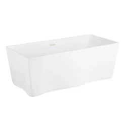 63" Veria Acrylic Freestanding Tub -Home-Bathroom 517517 63 acrylic tub white polished brass trim 3q