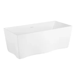 63" Veria Acrylic Freestanding Tub -Home-Bathroom 517517 63 acrylic tub white polished nickel trim 3q