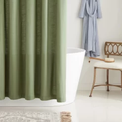 Cotton Shower Curtain - Olive Green