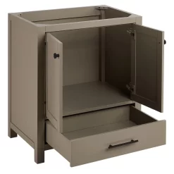 30" Radke Mahogany Vanity - Shoreline Gray - Vanity Cabinet Only -Home-Bathroom 518785 30 vanity cabinet shorline grey open black hardware