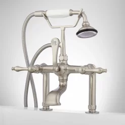 Tall Deck-Mount Telephone Tub Faucet & Hand Shower - Lever Handles