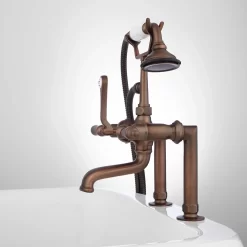 Tall Deck-Mount Telephone Tub Faucet & Hand Shower - Lever Handles -Home-Bathroom 926862 tall deck mount tub faucet oil rubbed bronze side new handle