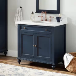 36" Keller Mahogany Vanity For Undermount Sink - Vintage Navy Blue