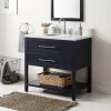 36" Robertson Mahogany Console Vanity For Undermount Sink - Midnight Navy Blue