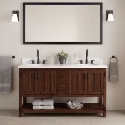 60" Morris Console Double Vanity For Undermount Sinks