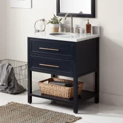 30" Robertson Console Vanity For Undermount Sink - Midnight Navy Blue