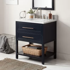 30" Robertson Console Vanity For Rectangular Undermount Sink - Midnight Navy Blue