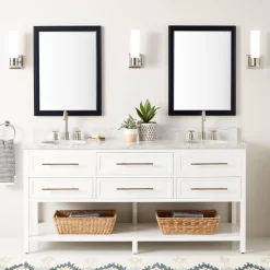 72" Robertson Double Console Vanity For Undermount Sinks - Bright White