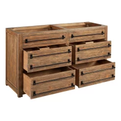 60" Maysville Double Vanity For Undermount Sinks - Gray Wash -Home-Bathroom SH 450612 maysville vanity cabinet grey washed 60 open