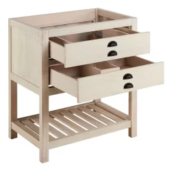 30" Ansel Console Vanity For Undermount Sink - Cottage White -Home-Bathroom SH 453547 ansel 30 console vanity matte black white wash pine open 1