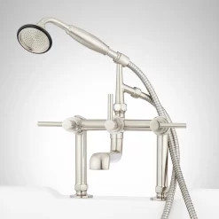 Gervaise Deck-Mount Tub Faucet And Hand Shower - Lever Handles - Brushed Nickel