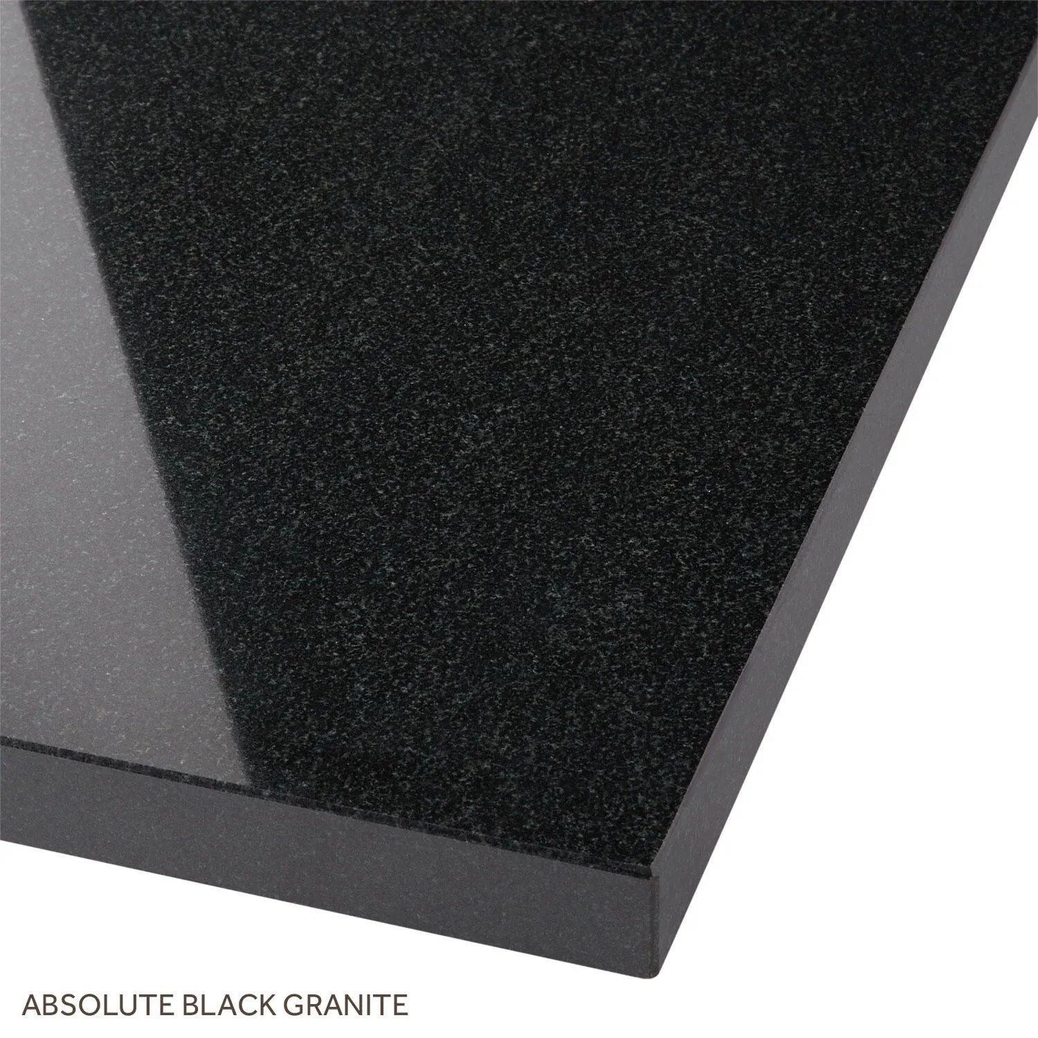 37"x19" 2cm Narrow Granite Vanity Top For Undermount Sink-8" Faucet Holes-Absolute Black-White Sink 1 37"x19" 2cm Narrow Granite Vanity Top For Undermount Sink-8" Faucet Holes-Absolute Black-White Sink