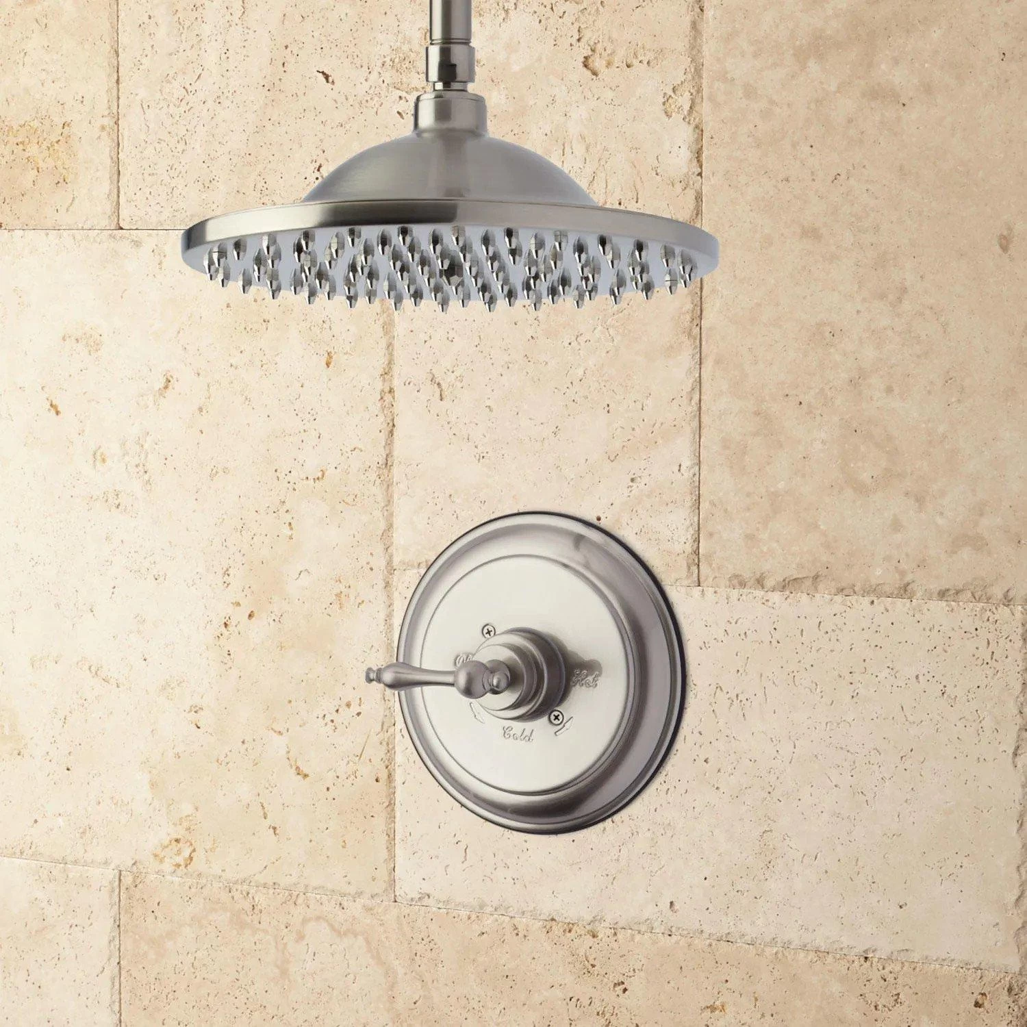 Bostonian Ceiling-Mount Rainfall Nozzle Shower Set - Classic Lever Handle 1 Bostonian Ceiling-Mount Rainfall Nozzle Shower Set - Classic Lever Handle