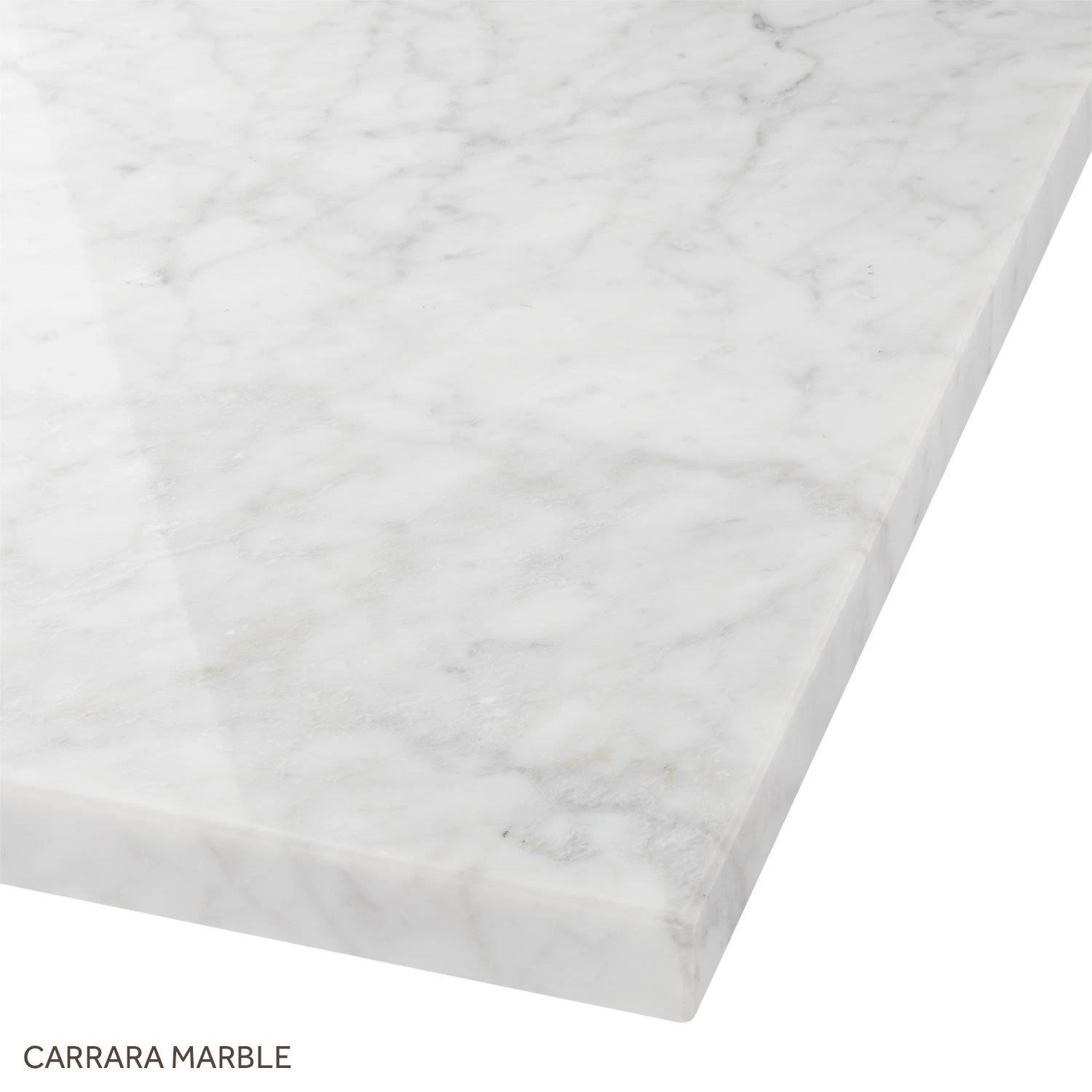 73" Marble Double Top For Undermount Sinks - Carrara - White Porcelain Sink 3 73" Marble Double Top For Undermount Sinks - Carrara - White Porcelain Sink - Image 3