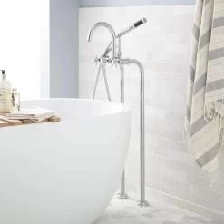 Sebastian Freestanding Tub Faucet And Supplies - Cross Handles -Home-Bathroom sh 286336 freestanding tub faucet chrome 1