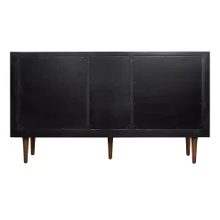 60" Bivins Teak Double Bathroom Vanity For Undermount Sink - Java/Black -Home-Bathroom sh 450192 bivins vanity cabinet black 60 back 4