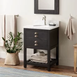 24" Ansel Console Vanity Undermount Sink - Rustic Black